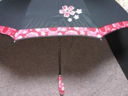 晴雨兼用傘(黒地・縁と枝は小紋柄)